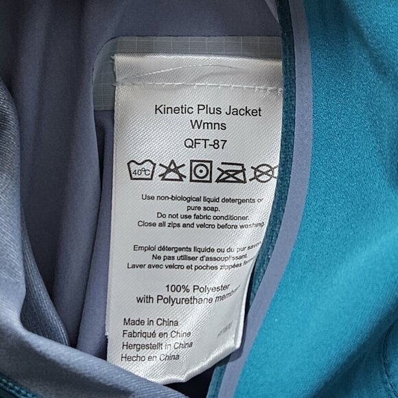 RAB Kinetic Plus Jacket Women XS Teal Proflex Hooded Waterproof Rain Wind QFT-87 - Picture 13 of 16
